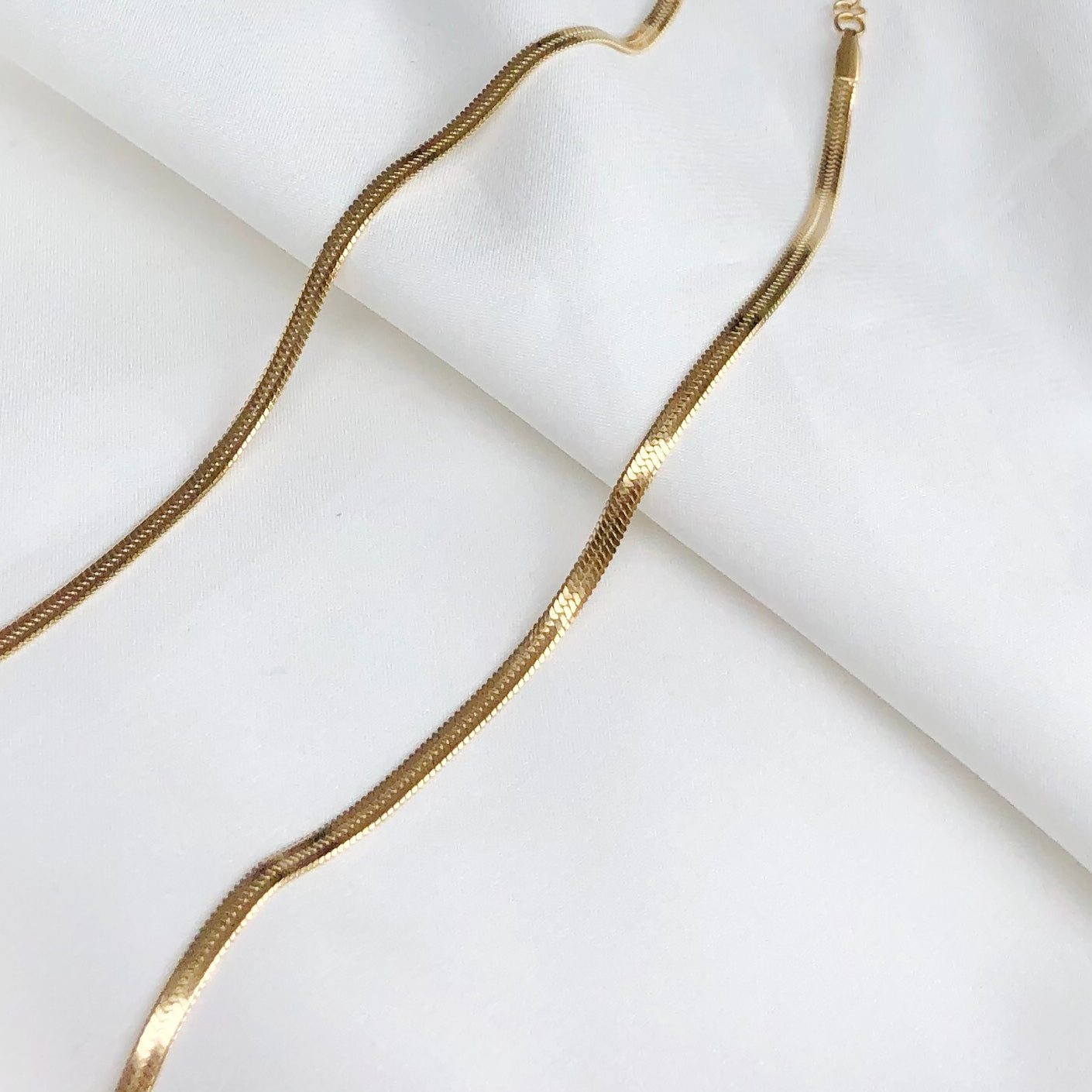 Fine Snake Skin Necklace - Gold