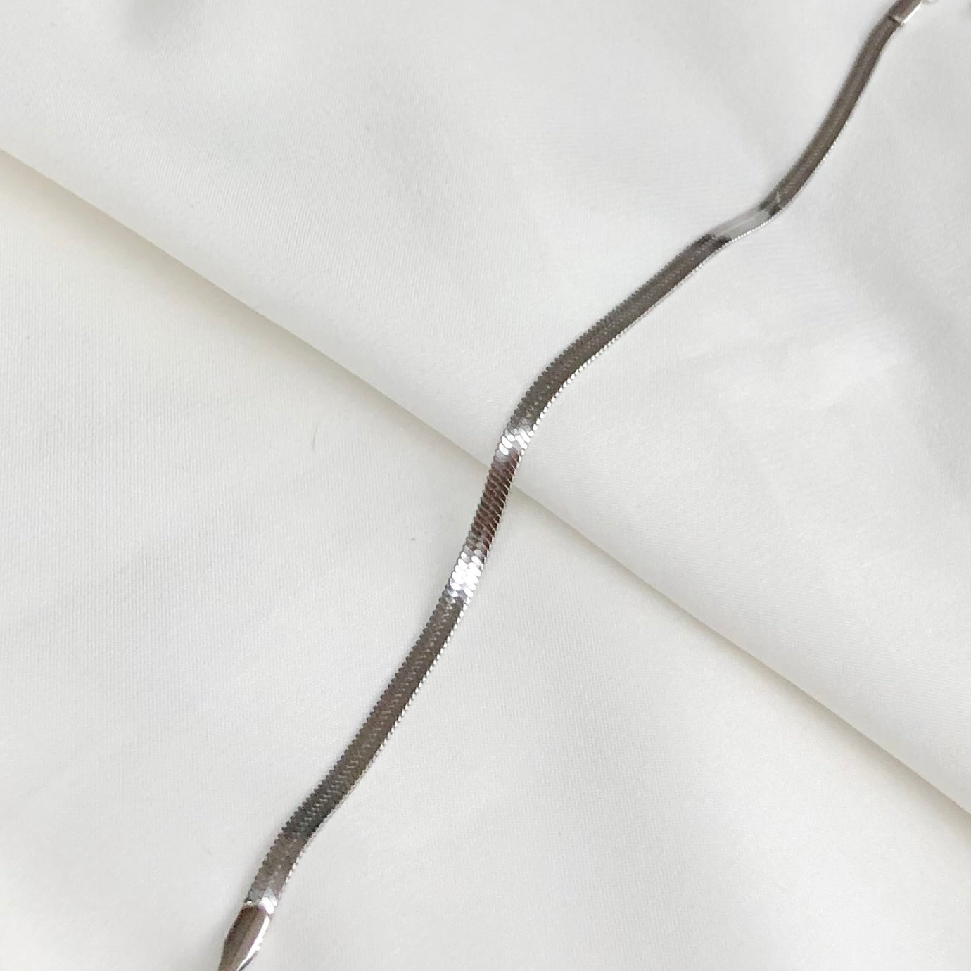 Fine Snake Skin Bracelet - Silver
