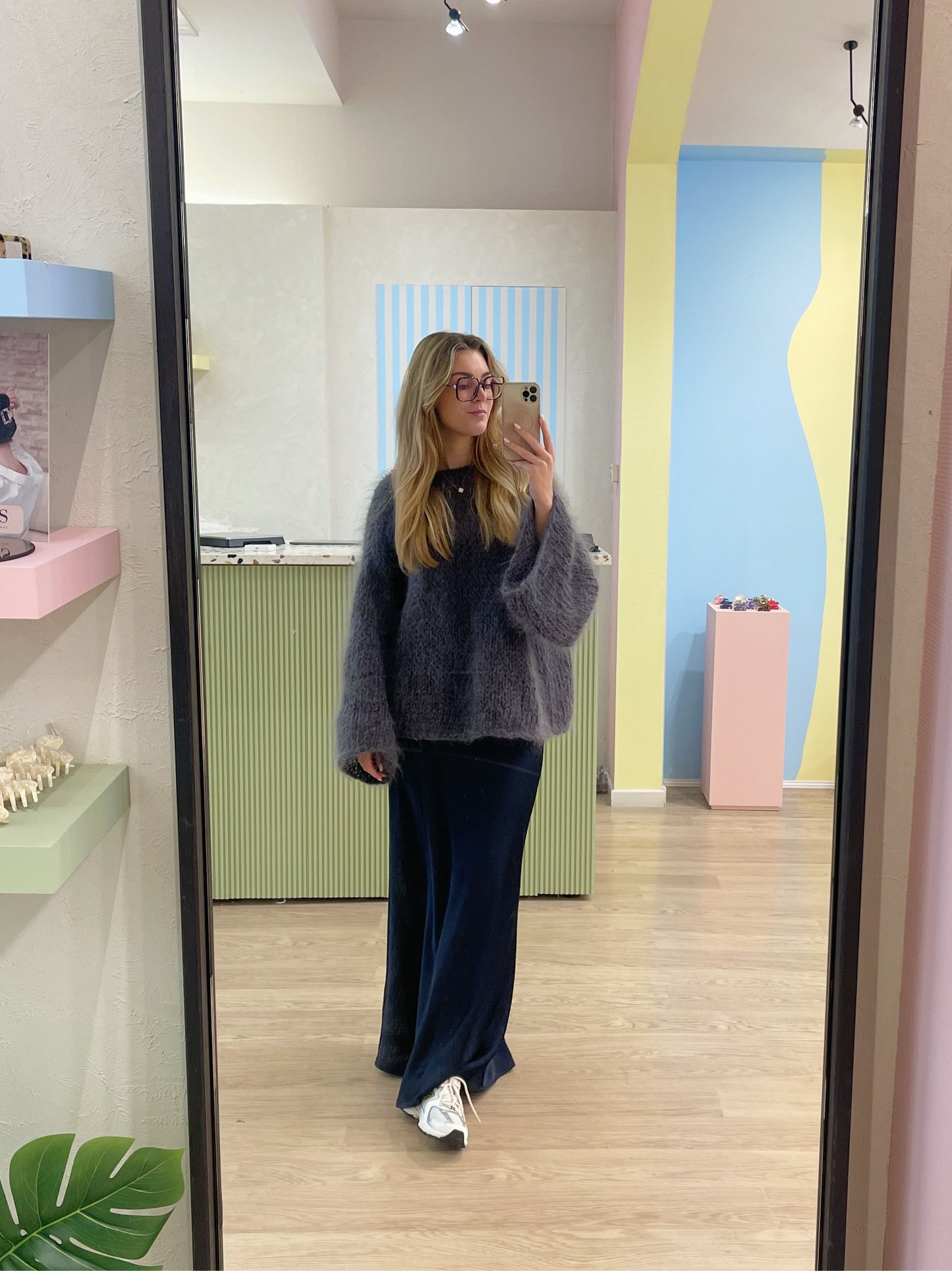 OVERSIZED OLIVIA KNIT - antraciet