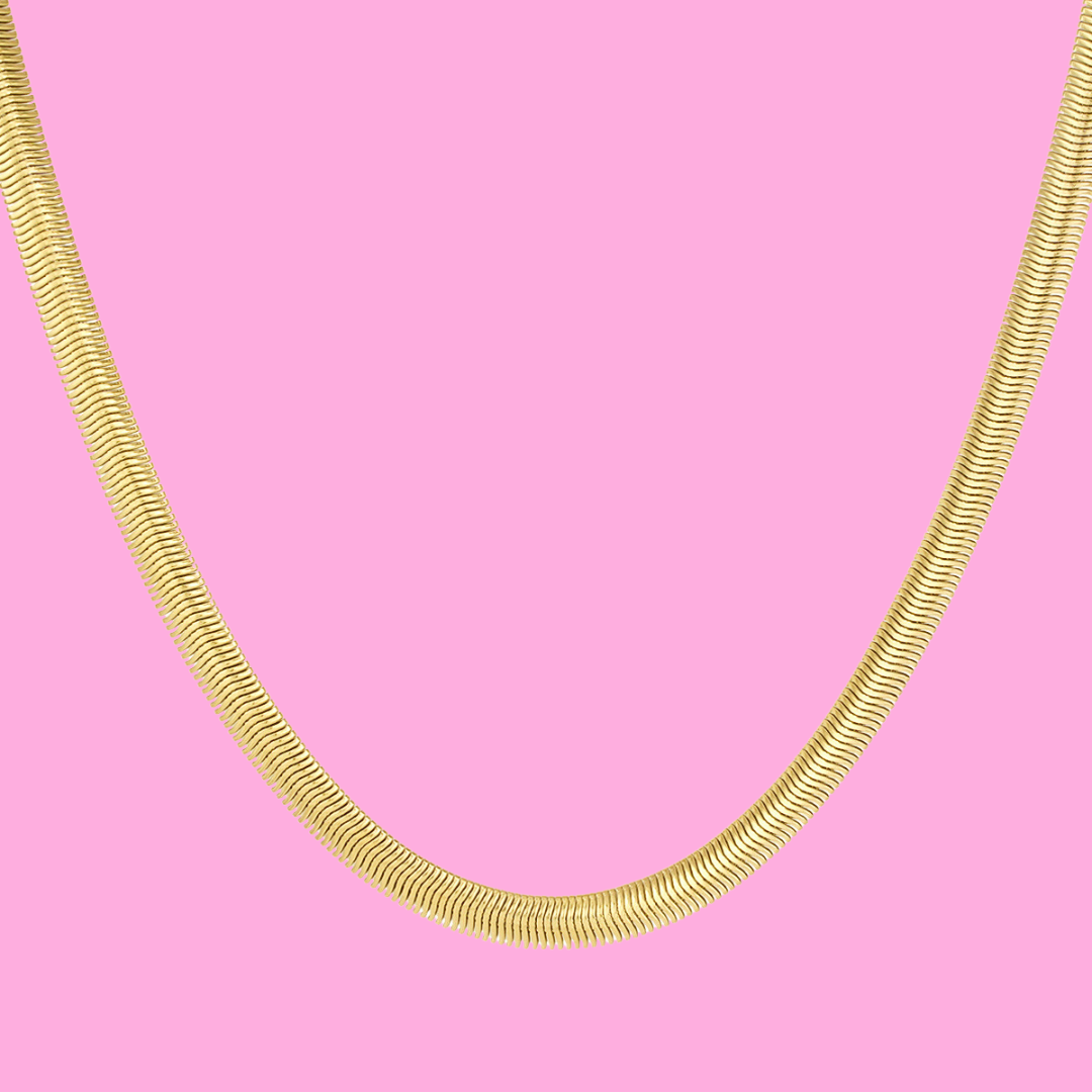 Thick Snake Skin Necklace - Gold