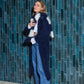 LOU SCARF - marine & ecru
