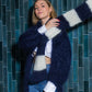 LOU SCARF - marine & ecru