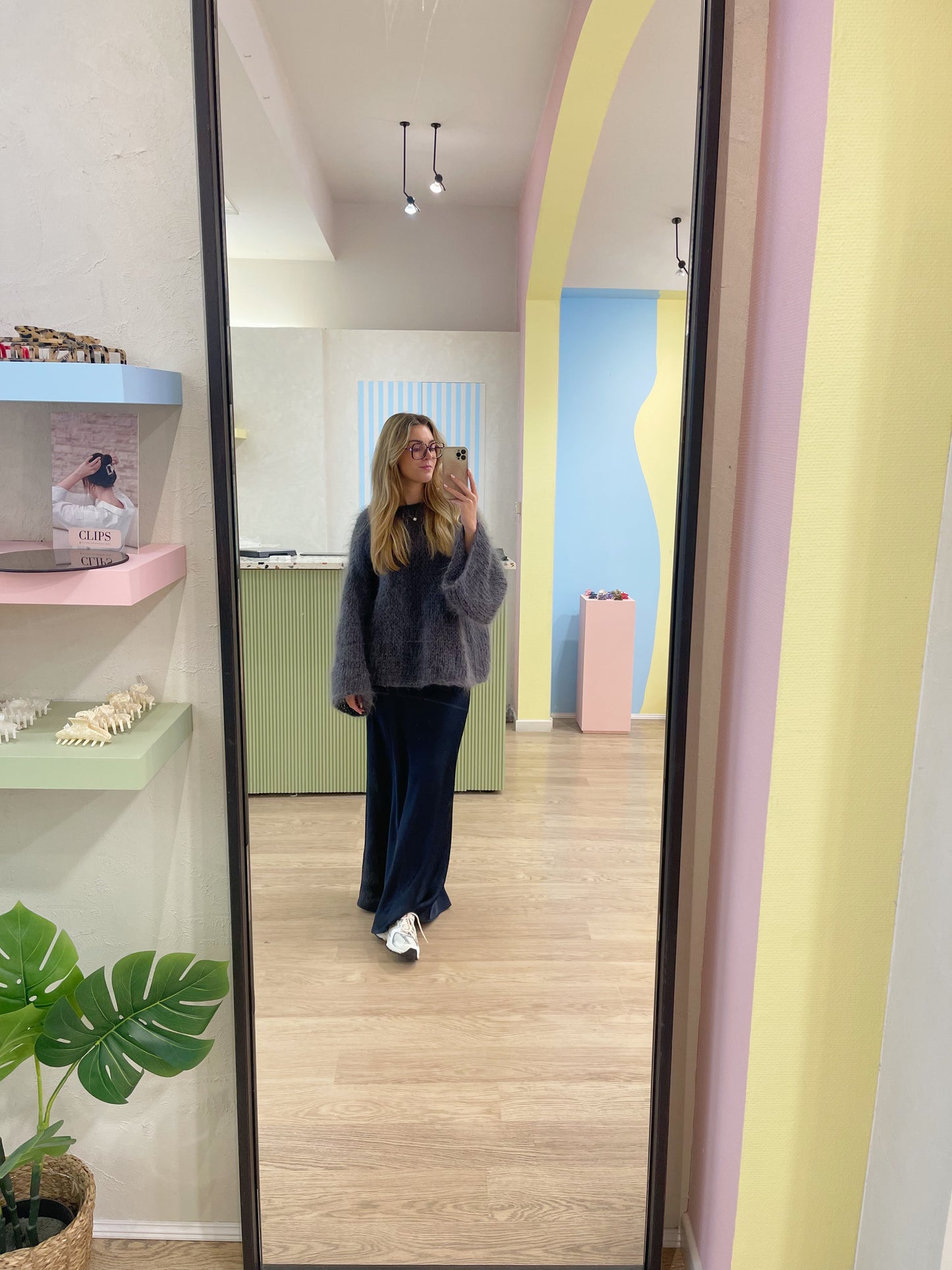 OVERSIZED OLIVIA KNIT - antraciet