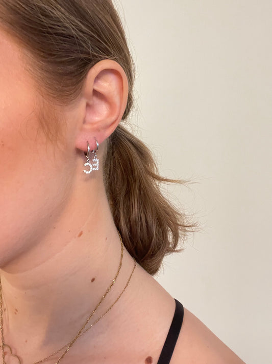 Initial Earring - Silver