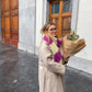 LOU SCARF - magenta & pastel yellow