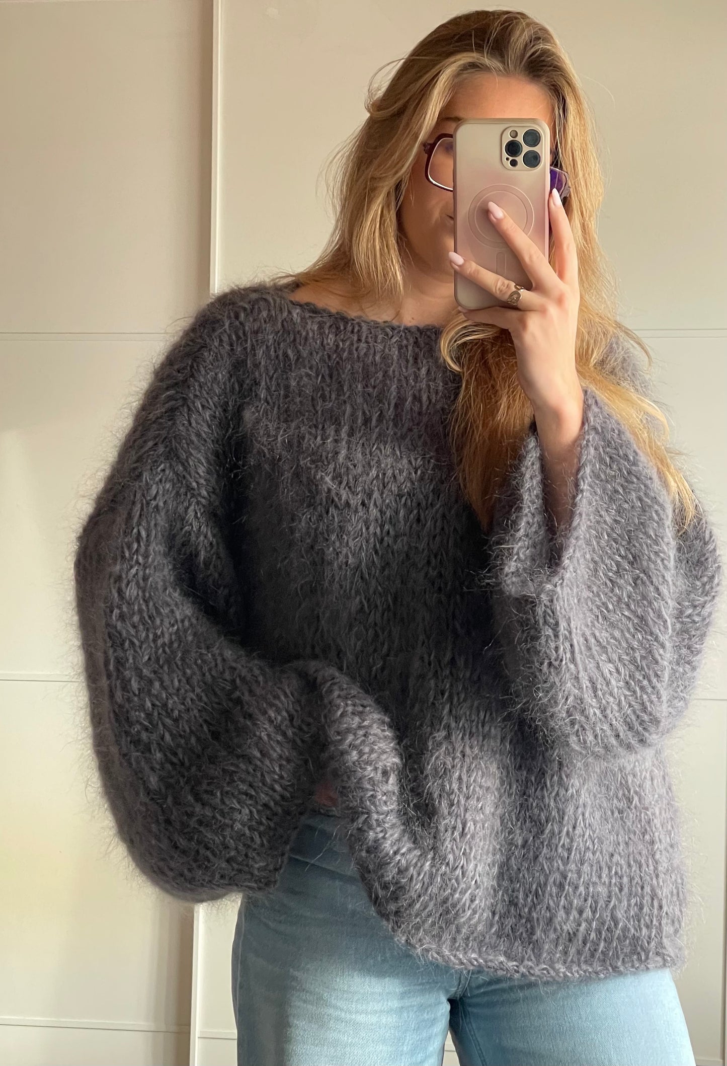 OVERSIZED OLIVIA KNIT - antraciet