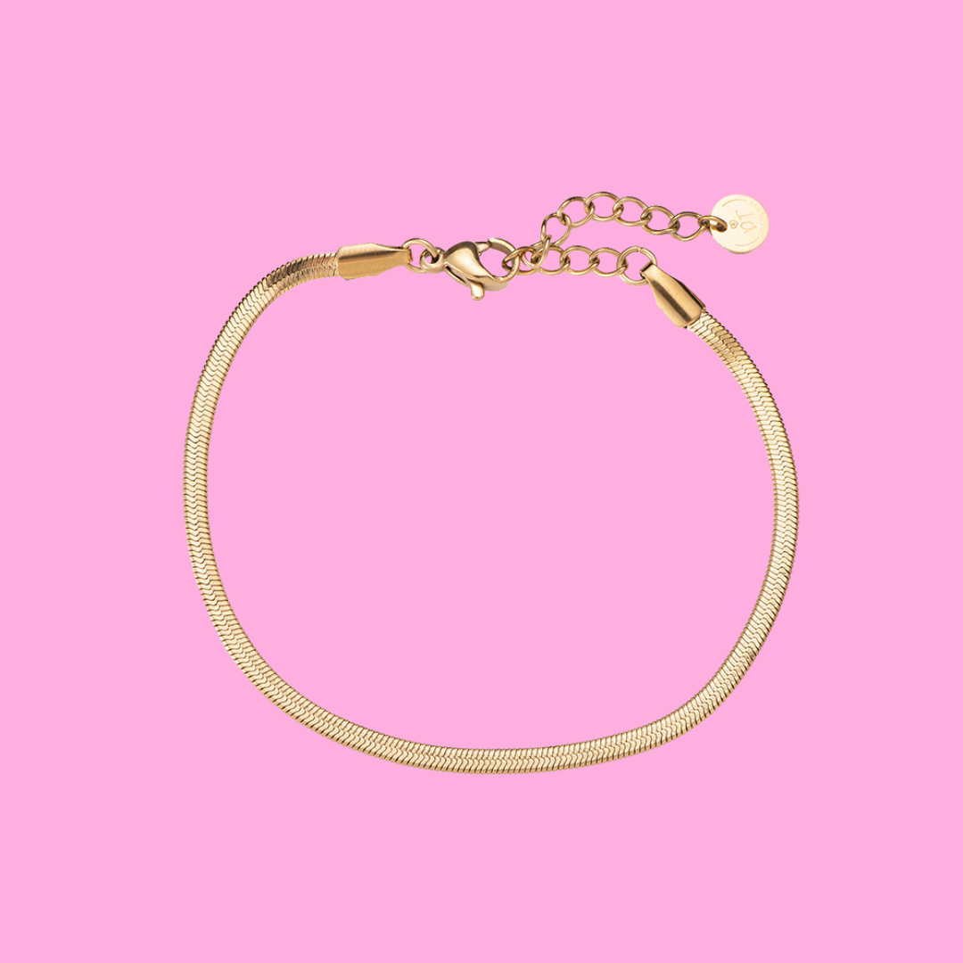 Fine Snake Skin Bracelet - Gold