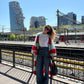 AMÉLIE CARDIGAN - red & sea blue