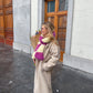 LOU SCARF - magenta & pastel yellow