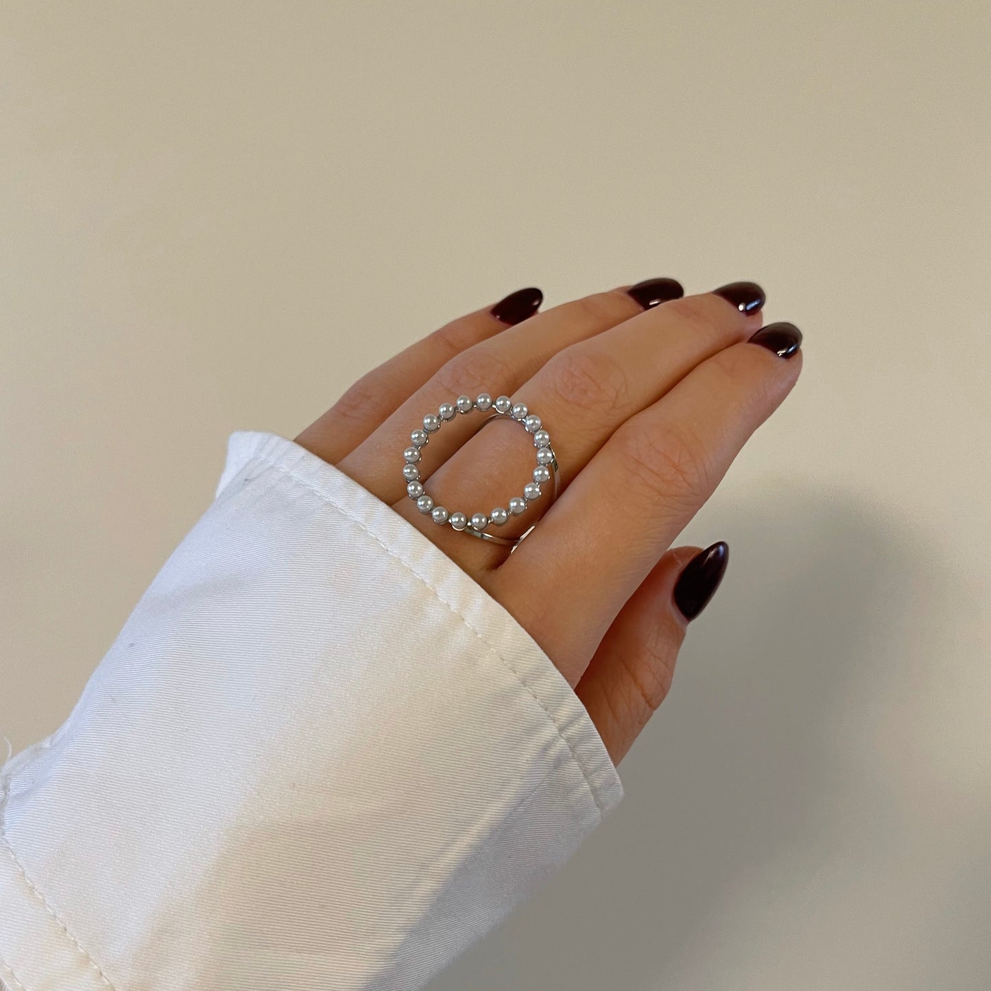 The Circle Of Pearls Ring - Silver