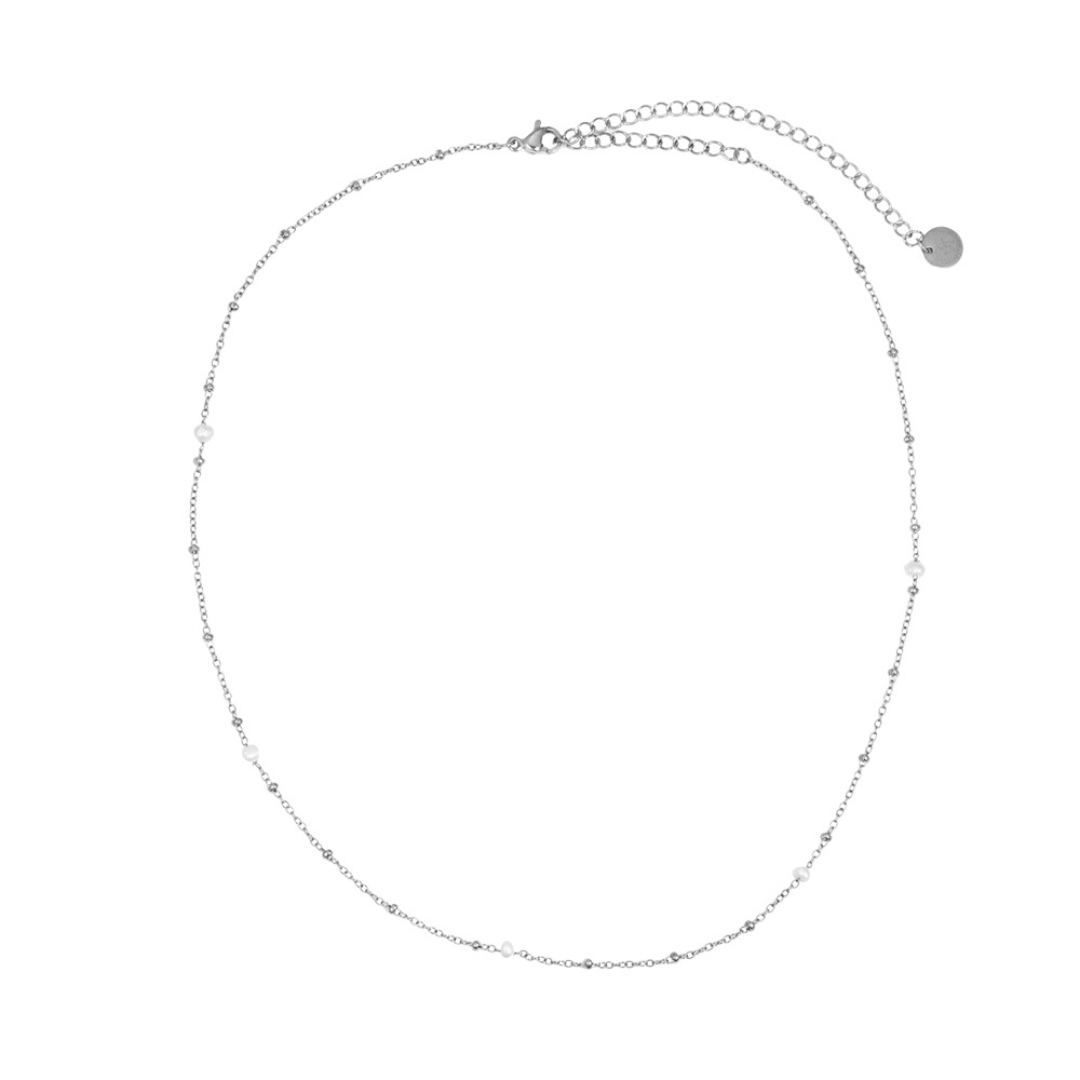 Subtile Pearls Necklace - Silver