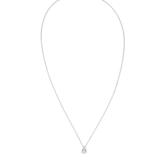 Diamond Drop Necklace - Silver