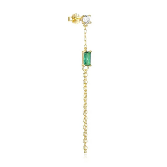 Green Hanging Cube - Gold