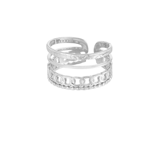 Multi Chains Ring - Silver