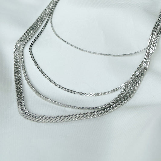 Chain Combo Necklace - Silver