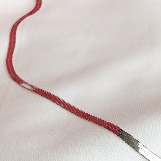 Snake Skin Necklace- Silver