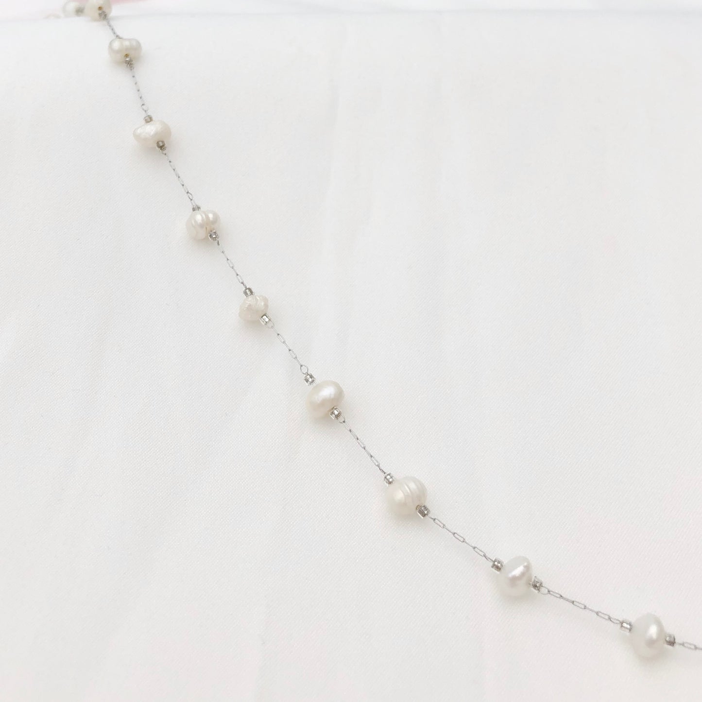 Pearls Necklace - Silver