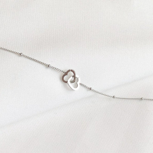 Double Heart Bracelet - Silver