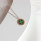 Green Clover Pendant Necklace  - Gold
